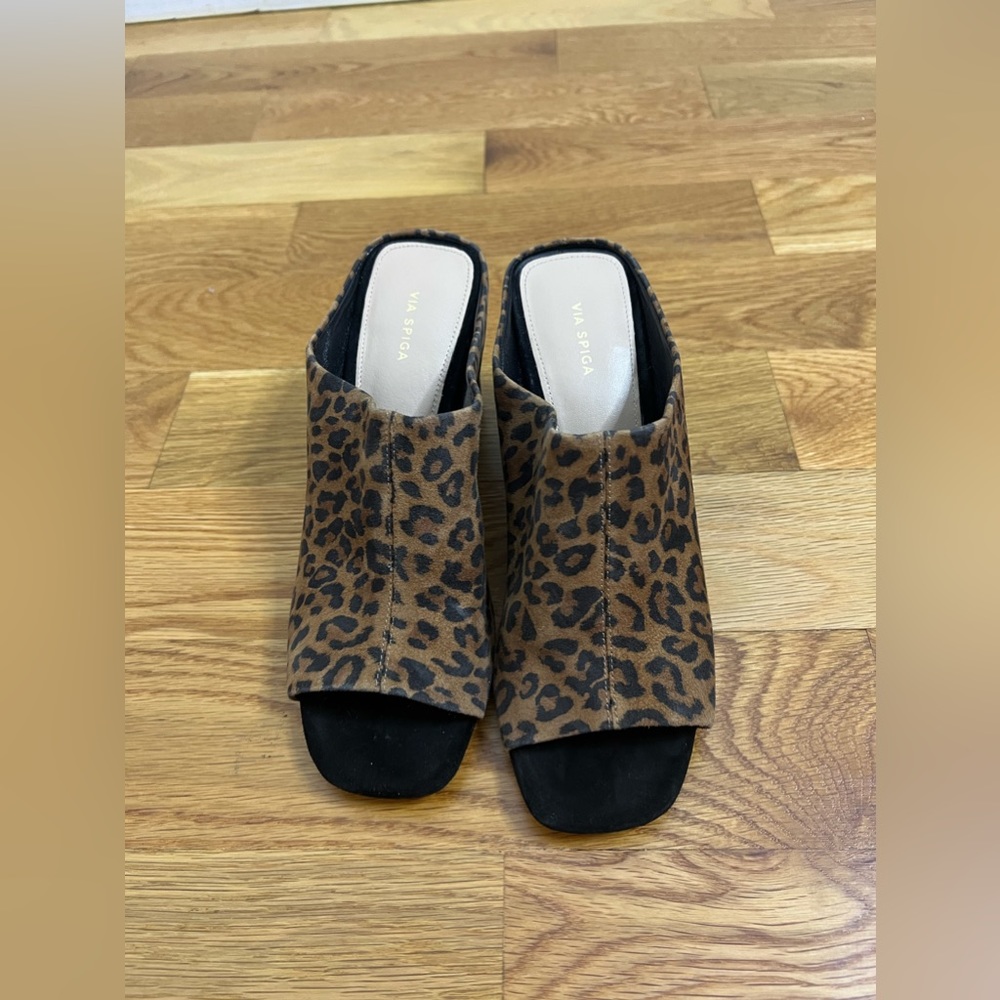 VIA SPIGA Womens Brown Leopard mule NEW NO Tag